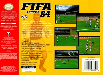 FIFA Soccer 64 (USA) (En,Fr,De) box cover back